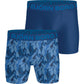 Twee Bjorn Borg Sports boxershorts in donkerblauw en blauw met bladprint