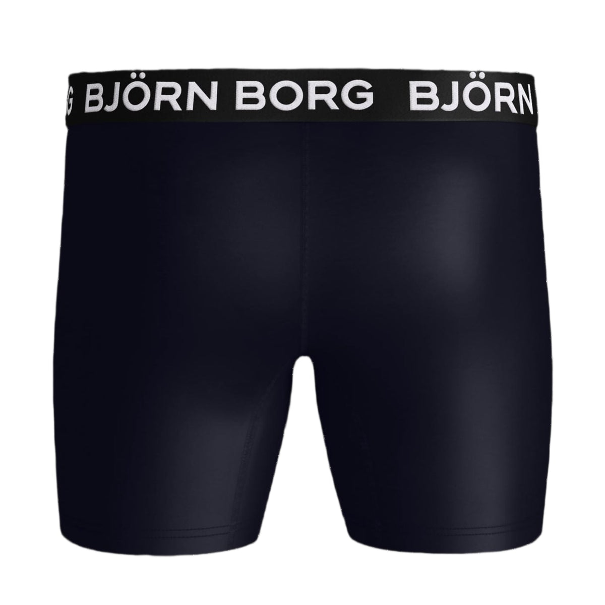 Vooraanzicht van de zwarte Bjorn Borg Sports Microfiber boxershort met witte logoband