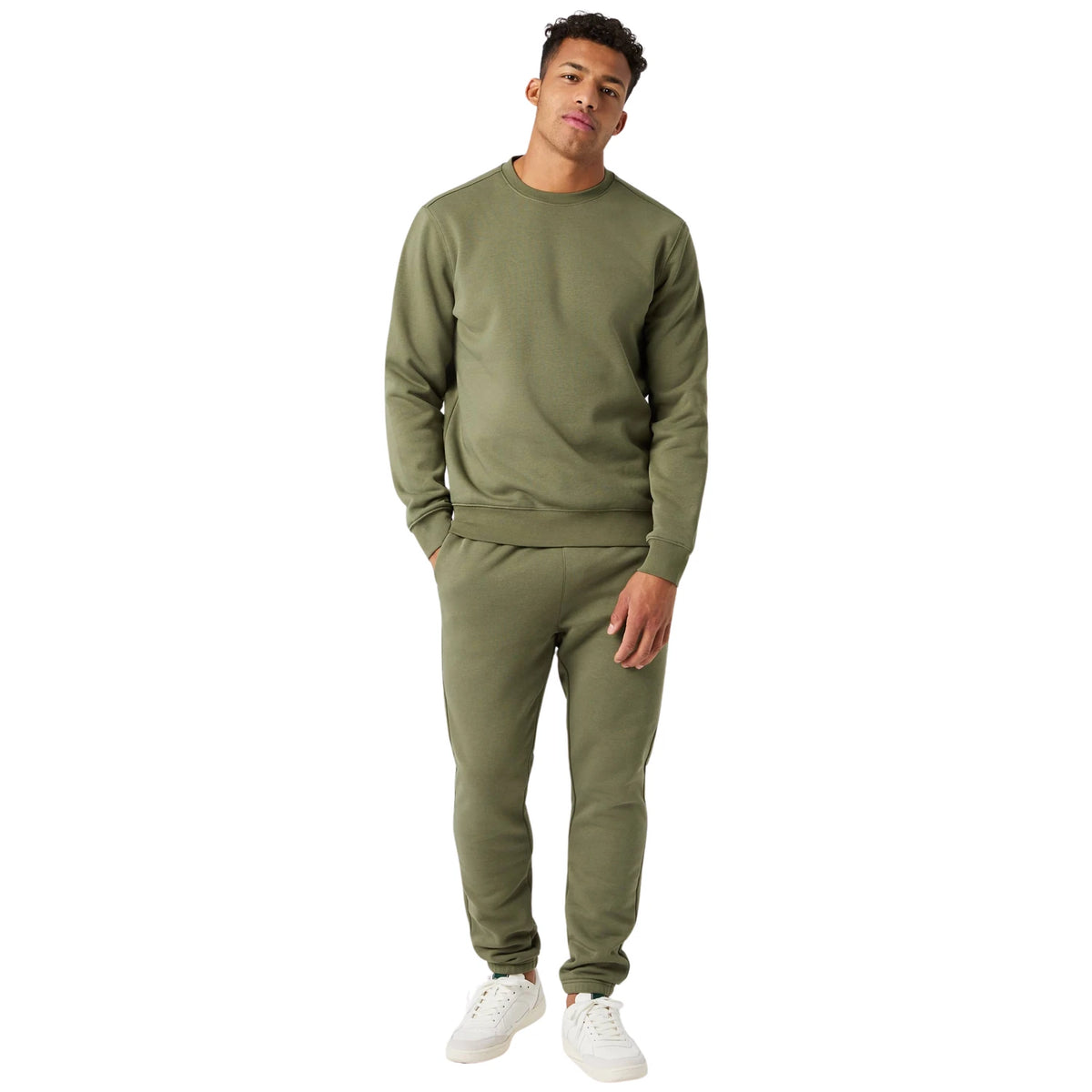 Björn Borg Sweatshirt Centre Dusty Olive - ten voeten uit op model