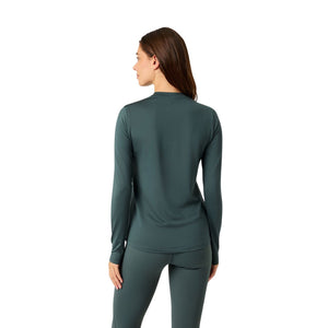 Achterzijde van het donkergroene Bjorn Borg longsleeve shirt voor dames op model