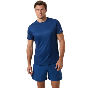 Bjorn Borg T-shirt voor heren in donkerblauw, gedragen vooraanzicht