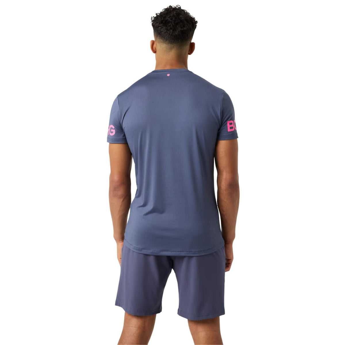 Paarsgrijs Bjorn Borg T-shirt voor heren, gedragen vooraanzicht