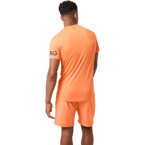 Bjorn Borg T-shirt voor heren in oranje, gedragen vooraanzicht