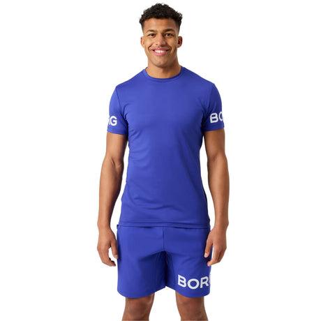 Bjorn Borg T-shirt voor heren in blauwpaars, gedragen vooraanzicht