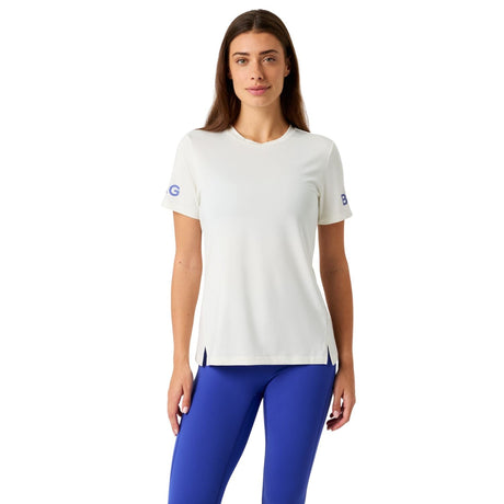 Bjorn Borg T-shirt voor dames in gebroken wit, gedragen vooraanzicht