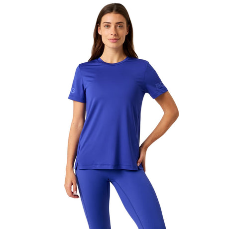Bjorn Borg T-shirt voor dames in kobaltblauw, gedragen vooraanzicht