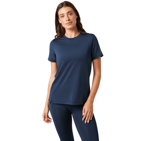 Bjorn Borg T-shirt voor dames in marineblauw, gedragen vooraanzicht