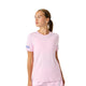 Model draagt het Bjorn Borg T-shirt voor dames in lichtroze
