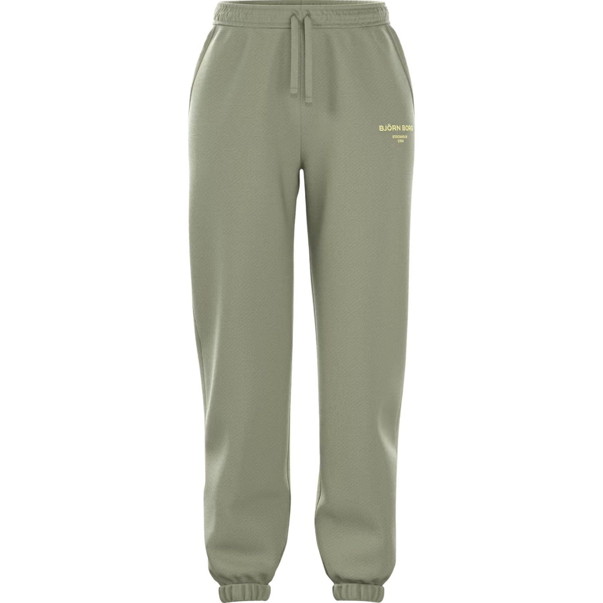 Bjorn Borg W Essential 1 joggingbroek voor dames in kakigroen, vooraanzicht