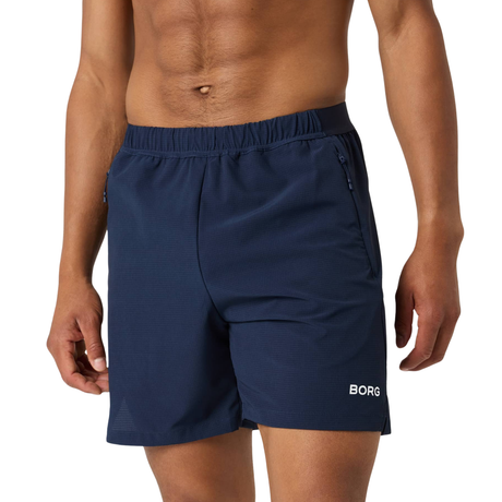 Bjorn Borg Zip 7 inch short voor heren in donkerblauw met ritszak