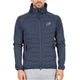 Vooraanzicht van de donkerblauwe Bullpadel Anorak Banir met rits en logo op de borst