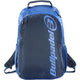 Vooraanzicht van de donkerblauwe Bullpadel Backpack Performance 2025 met blauw logo.