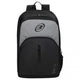 Vooraanzicht van de zwarte Bullpadel Backpack Vertex 2026 met grijs bovenpaneel.