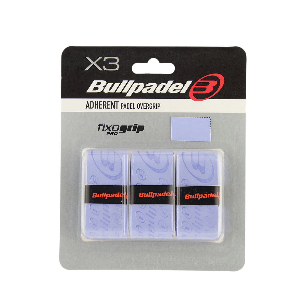 Bullpadel overgrips Blue, verpakking met drie lichtblauwe overgrips