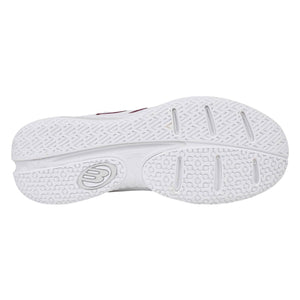 Zool van de witte Bullpadel Elite 25I met visgraat- en honingraatprofiel en Bullpadel-logo