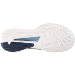 Witte zool van de Bullpadel Elite 26V W met donkerblauw en blauw draaivlak