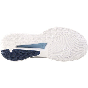 Witte zool van de Bullpadel Elite 26V W White met donkerblauw en blauw draaivlak