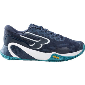 Bullpadel Hack Vibram 26V padelschoen in donkerblauw met turquoise zool, zijaanzicht