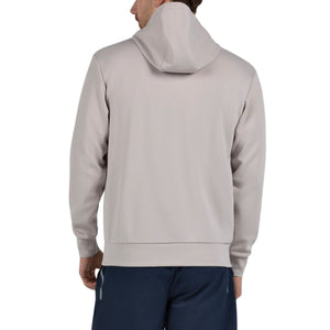 Achterzijde van de beigegrijze Bullpadel Albier hoodie