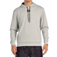 Vooraanzicht van de lichtgrijze Bullpadel Hoodie Binee met capuchon en trekkoord