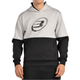 Vooraanzicht van de grijs met zwarte Bullpadel Hoodie Boyal met groot logo