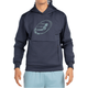 Vooraanzicht van de donkerblauwe Bullpadel Hoodie Boyal met logo in dezelfde tint