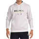 Vooraanzicht van de witte Bullpadel Hoodie Boyen met Bullpadel-opdruk op de borst