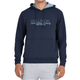 Vooraanzicht van de donkerblauwe Bullpadel Hoodie Boyen met lichtblauwe binnenkap
