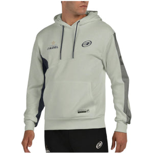 Lichtgroene Bullpadel Palmiro hoodie schuin met grijze mouwstreep