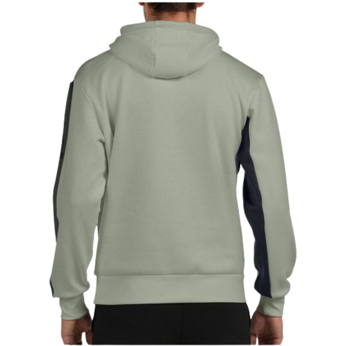 Achterzijde van de lichtgroene Bullpadel Palmiro hoodie met capuchon