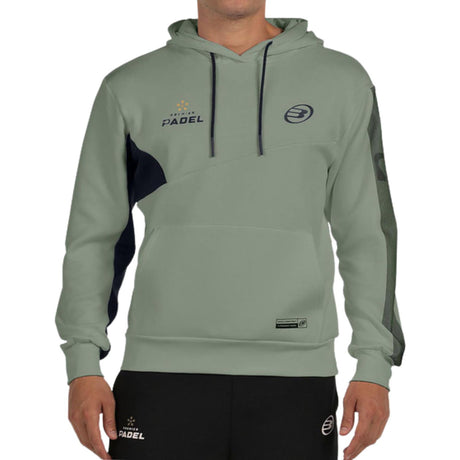 Bullpadel Palmiro hoodie voor heren in kakigroen, vooraanzicht met logo