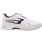Bullpadel Indiga 26V in wit met donkerblauw logo, zijaanzicht buitenkant