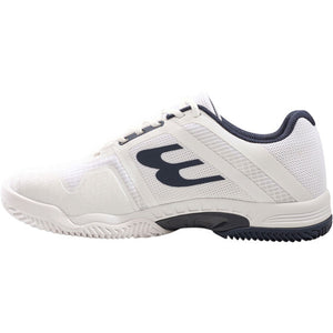 Binnenzijde van de witte Bullpadel Indiga 26V met donkerblauw Bullpadel-logo