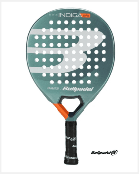 Bullpadel Indiga Control 25 padelracket in donkergroen met wit patroon, vooraanzicht