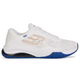 Bullpadel Ionic 25I in wit met blauwe zool, zijaanzicht buitenkant