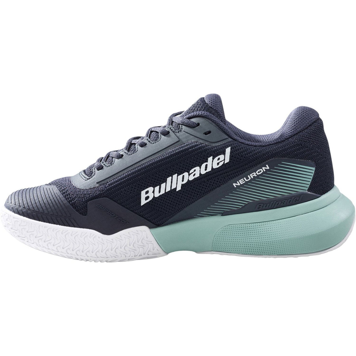 Binnenzijde van de donkerblauwe Bullpadel Neuron 26V met Bullpadel-opdruk