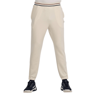 Bullpadel Ain joggingbroek voor heren in beige, vooraanzicht met steekzakken