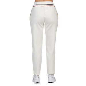 Achterzijde van de gebroken witte Bullpadel Aranga joggingbroek met gestreepte tailleband