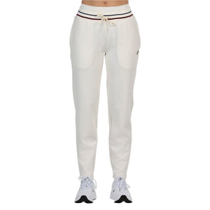 Gebroken witte Bullpadel Aranga joggingbroek voor dames met elastische enkelboorden