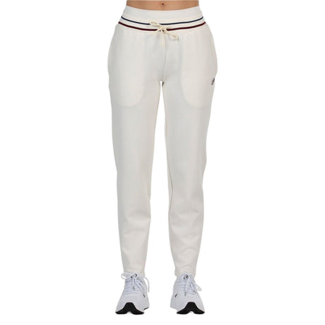 Gebroken witte Bullpadel Aranga joggingbroek voor dames met elastische enkelboorden