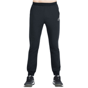 Vooraanzicht van de zwarte Bullpadel Pants Basar met logo op de linkerpijp