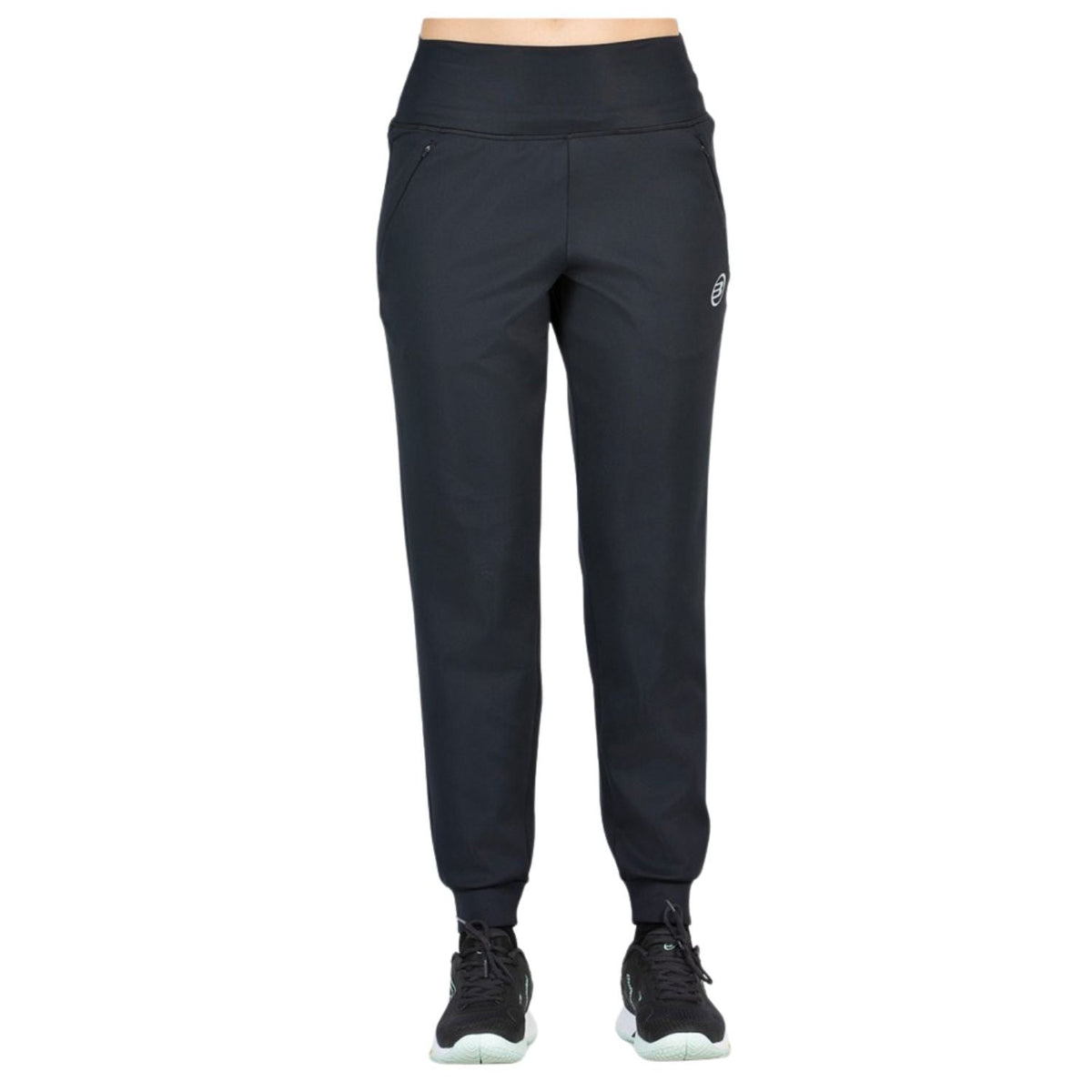 Vooraanzicht van de zwarte Bullpadel Pants Billa trainingsbroek voor dames