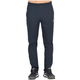 Vooraanzicht van de donkerblauwe Bullpadel Pants Brome met logo op de rechterpijp