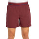 Bordeauxrode Bullpadel Alu padelshort voor heren met zijzak en logo op de pijp