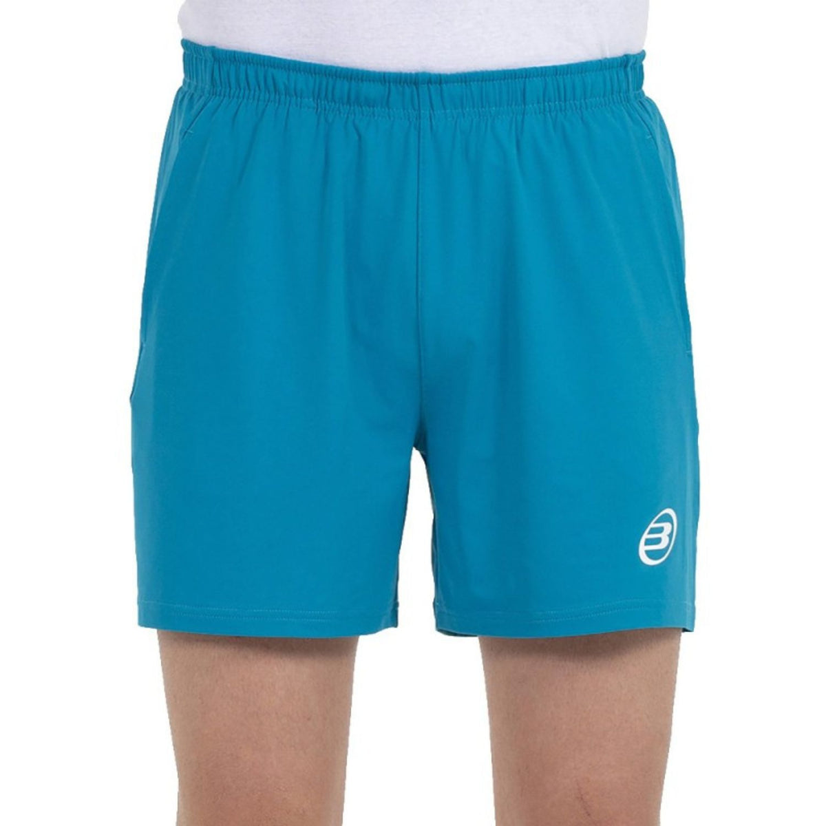 Bullpadel Marace short voor heren in turquoise, vooraanzicht met logo