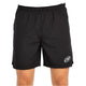 Vooraanzicht van de zwarte Bullpadel Short Mazari met wit Bullpadel-logo op de pijp