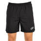 Vooraanzicht van de zwarte Bullpadel Short Mazari met wit Bullpadel-logo op de pijp