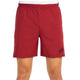 Vooraanzicht van de wijnrode Bullpadel Short Mazari met wit Bullpadel-logo op de pijp