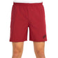 Vooraanzicht van de wijnrode Bullpadel Short Mazari met wit Bullpadel-logo op de pijp