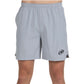 Vooraanzicht van de lichtgrijze Bullpadel Short Mazari met zwart logo op de pijp